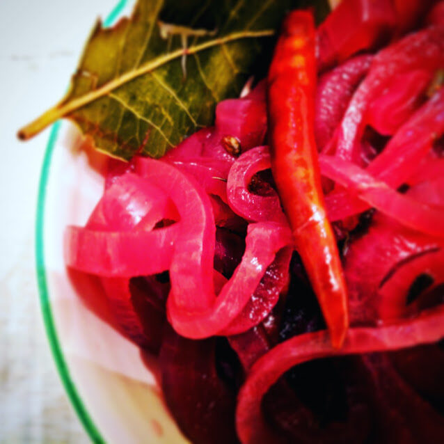 Pickled Red Onions, Screaming Goat Taqueria, Sarasota, Florida