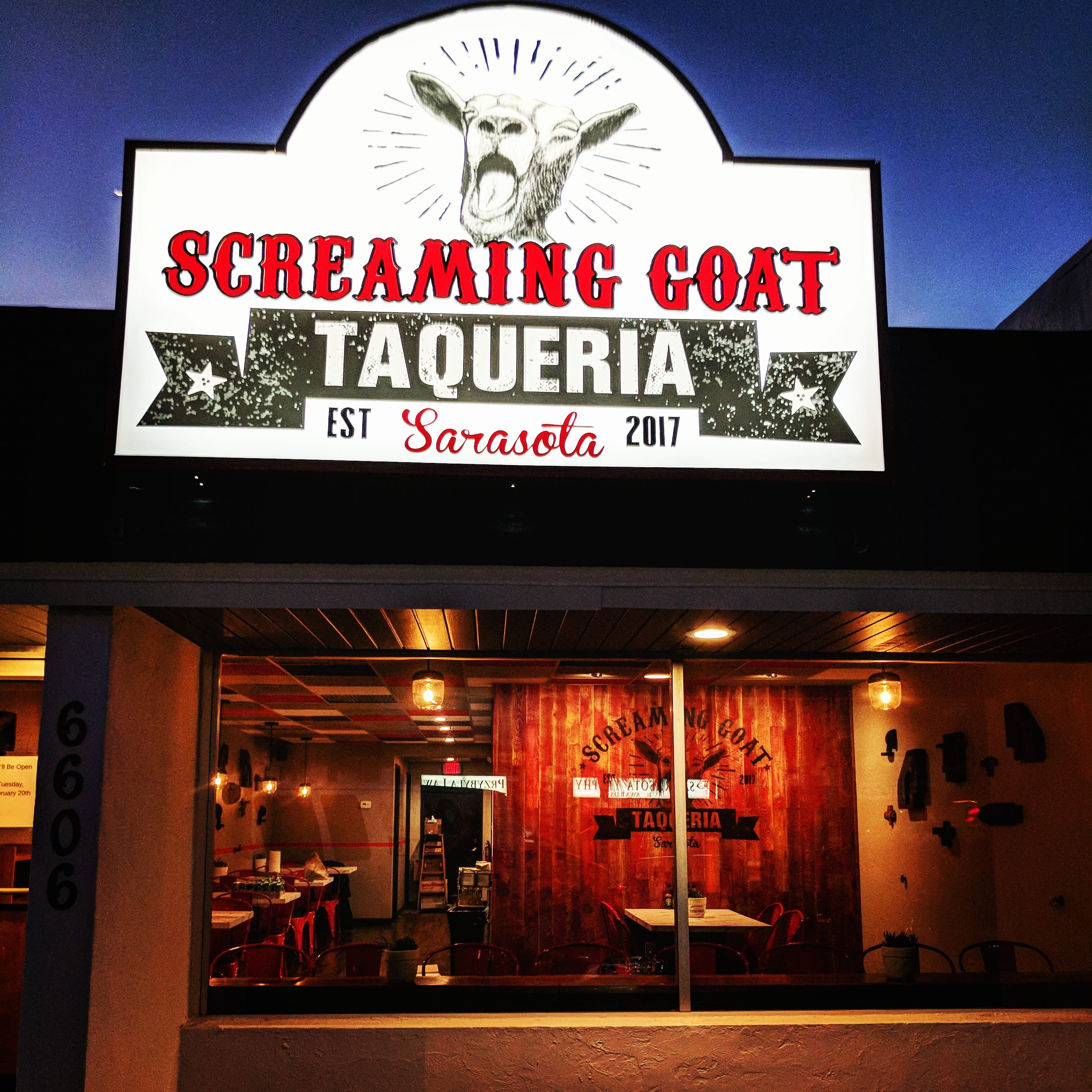 Screaming Goat Special Events Space at Night